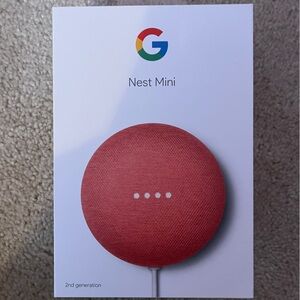 Google Nest Mini Speaker in Warm Coral